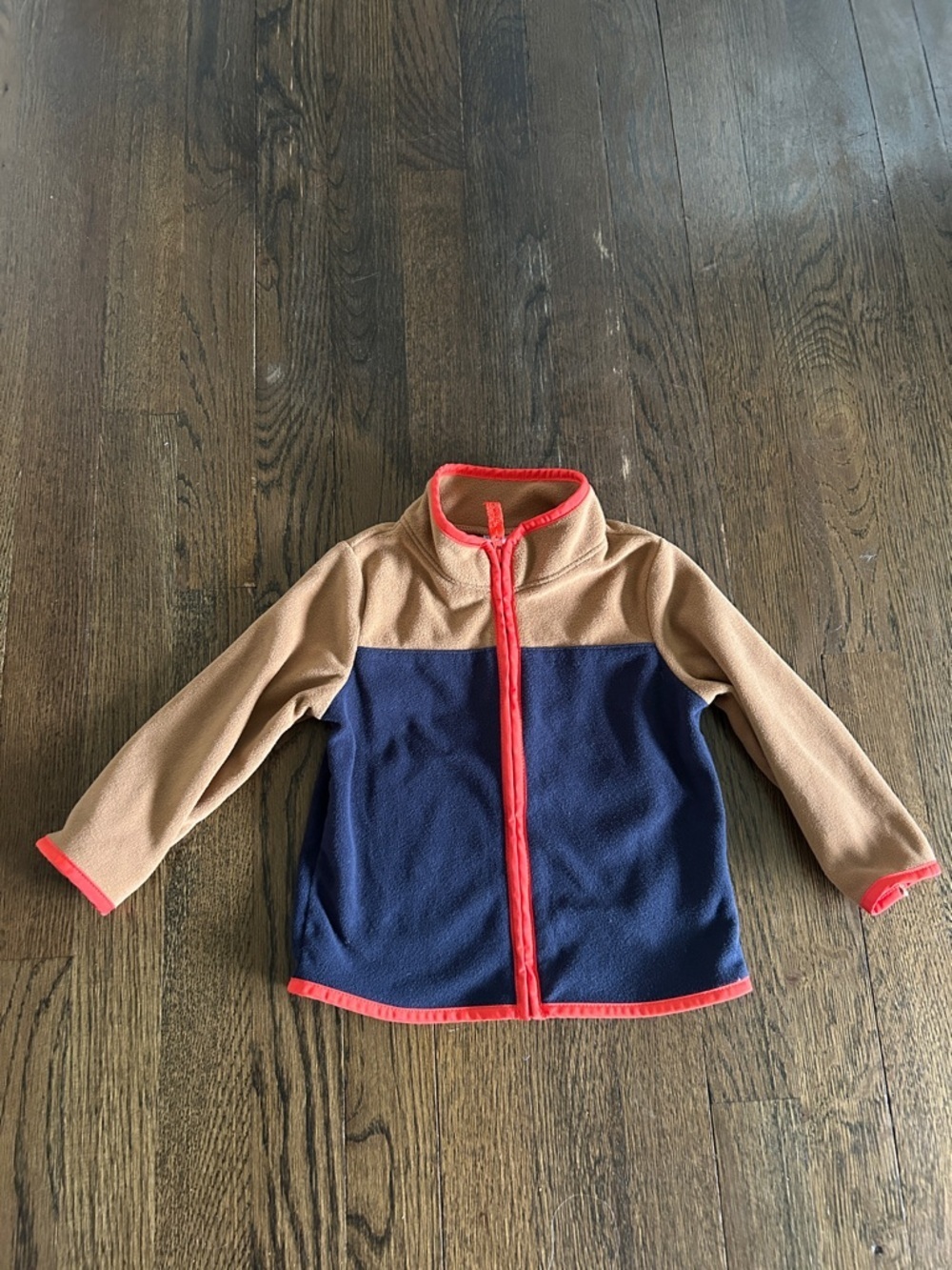 Carter’s  Colorblock Fleece Jacket in Navy, Tan & Coral Trim size 18m